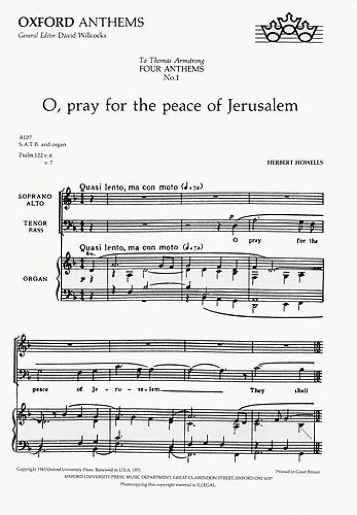 O pray for the peace of Jerusalem